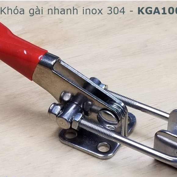 Khóa gài nhanh inox 304 dài 10cm, tay kéo có chiều dài thay đổi - KGA100