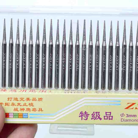 BỘ 30 MŨI MÀI KIM CƯƠNG ZSY30 V3 SỐ 14, MŨI MÀI XOÀN CÁN 3MM