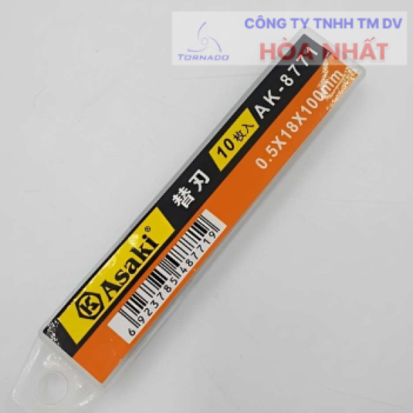 Lưỡi dao rọc giấy 100 x 18 x 0.5mm 14 sọc Asaki AK-8771