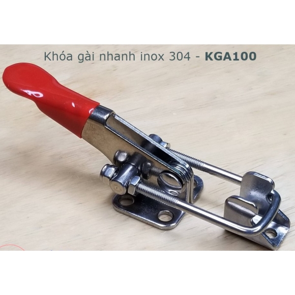 Khóa gài nhanh inox 304 dài 10cm, tay kéo có chiều dài thay đổi - KGA100
